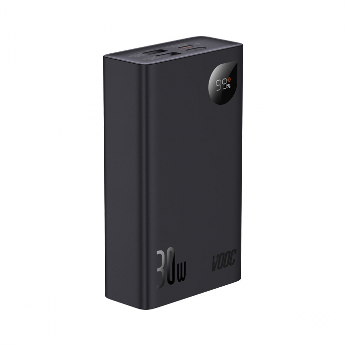 Baseus Adaman2 powerbank with digital display 20000mAh 30W 2 x USB / 1x USB Type C Power Delivery Quick Charge SCP, Oppo Super VOOC black (PPAD050101) [1]