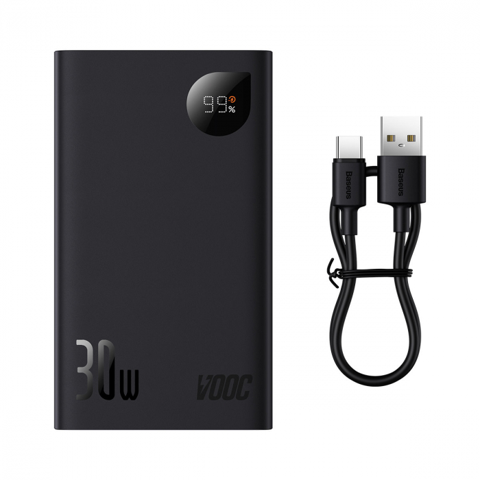 Baseus Adaman2 powerbank with digital display 20000mAh 30W 2 x USB / 1x USB Type C Power Delivery Quick Charge SCP, Oppo Super VOOC black (PPAD050101) [5]
