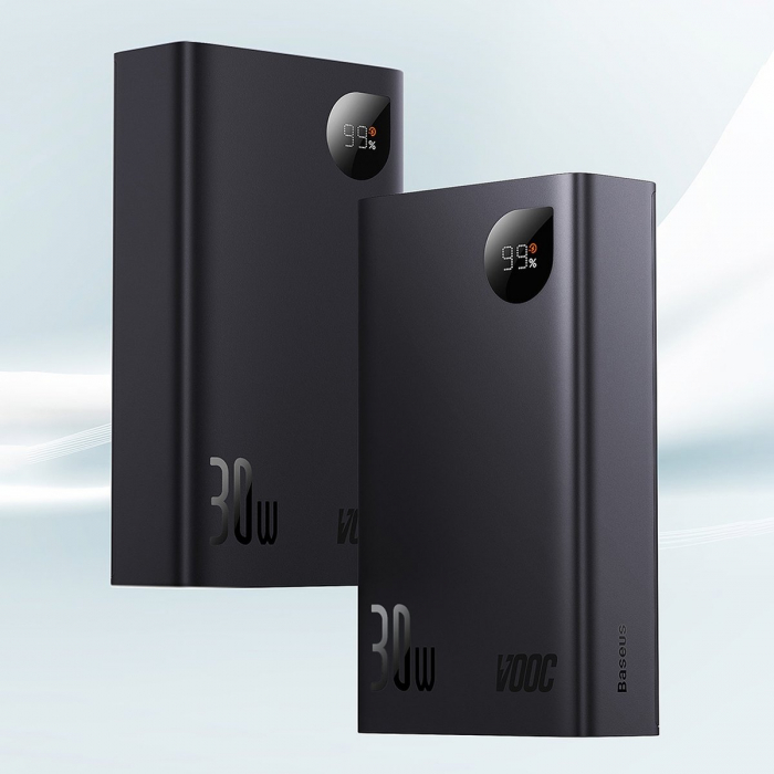 Baseus Adaman2 powerbank with digital display 20000mAh 30W 2 x USB / 1x USB Type C Power Delivery Quick Charge SCP, Oppo Super VOOC black (PPAD050101) [9]