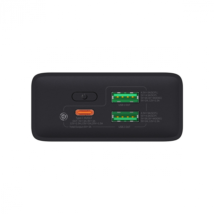 Baseus Adaman2 powerbank with digital display 20000mAh 30W 2 x USB / 1x USB Type C Power Delivery Quick Charge SCP, Oppo Super VOOC black (PPAD050101) [8]
