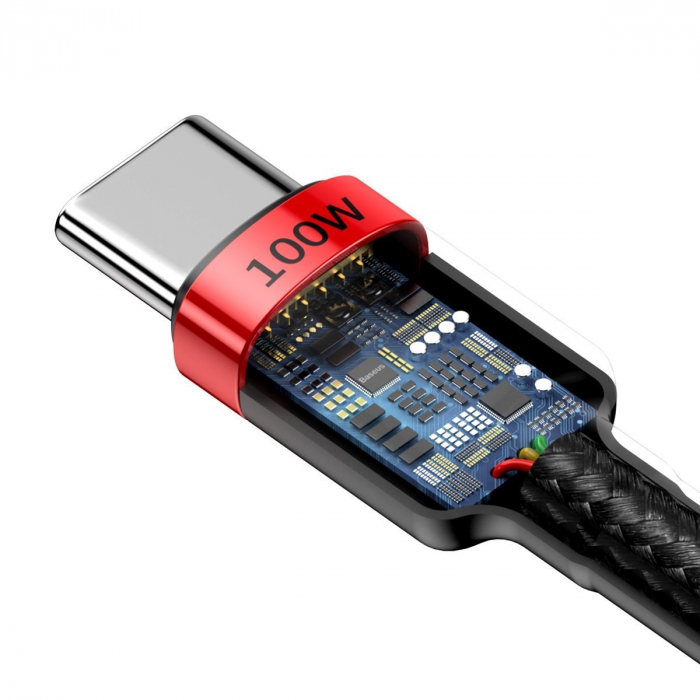 Baseus Cafule PD2.0 100W de încărcare blitz USB pentru cablu tip C (20V 5A)2m roșu+negru [5]