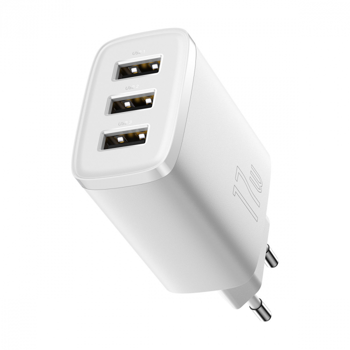Baseus Compact  Charger 3U 17W EU White [3]