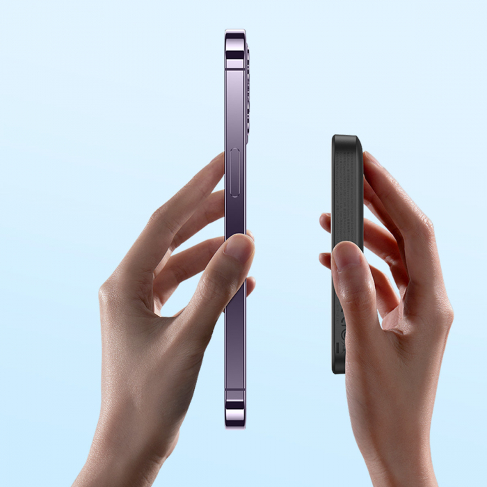 Baseus Magnetic Mini Power Bank with MagSafe 15W / PD QC 20W 10000mAh Black (Overseas Edition) + Xiaobai Series Cable USB-C - USB-C 60W 3A 0.5m Black [7]