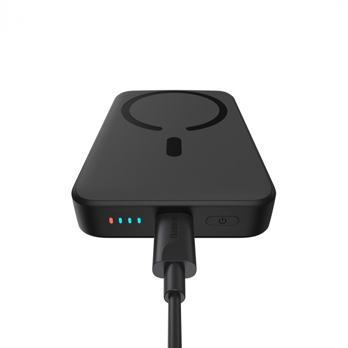 Baseus Magnetic Mini Power Bank with MagSafe 15W / PD QC 20W 10000mAh Black (Overseas Edition) + Xiaobai Series Cable USB-C - USB-C 60W 3A 0.5m Black [6]