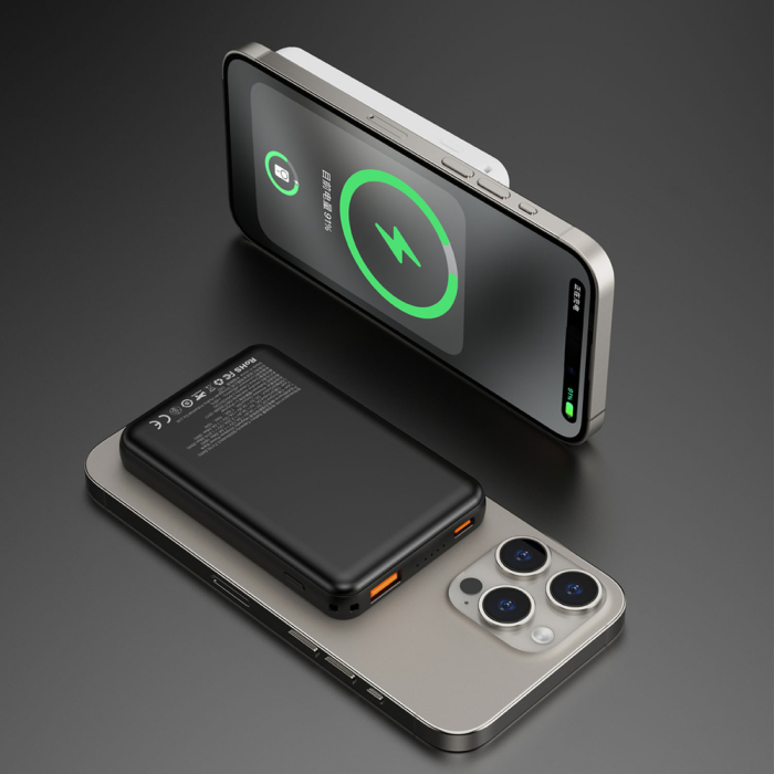 Baterie externă Dudao K14S 5000mAh – Wireless MagSafe, USB-C 20W, Încărcare Rapidă, Negru [7]