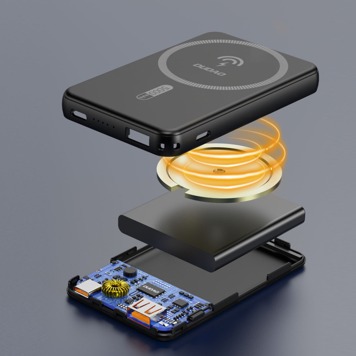Baterie externă Dudao K14S 5000mAh – Wireless MagSafe, USB-C 20W, Încărcare Rapidă, Negru [5]