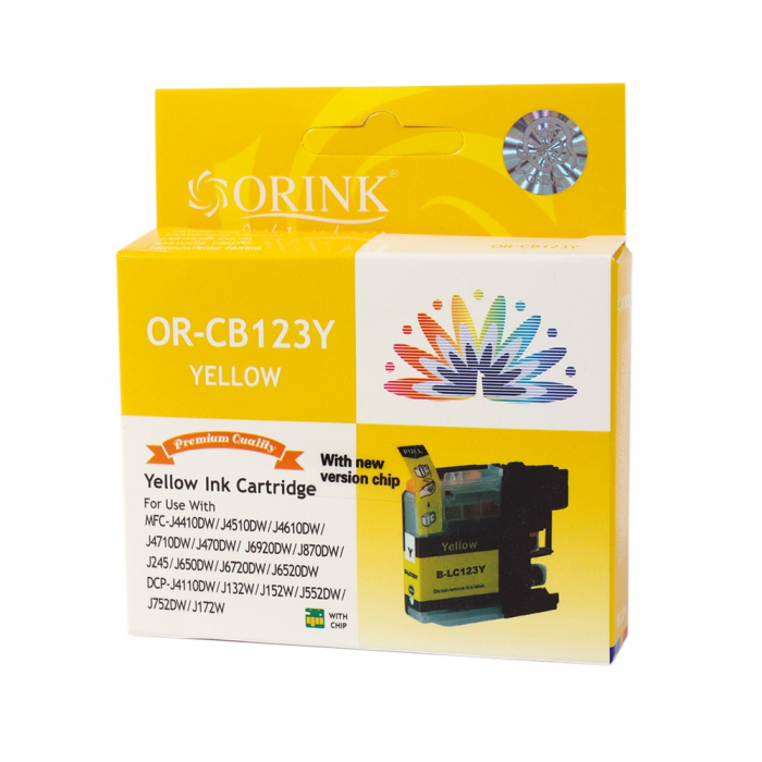 Brother LC123 ink cartridge yellow, ORINK [1]