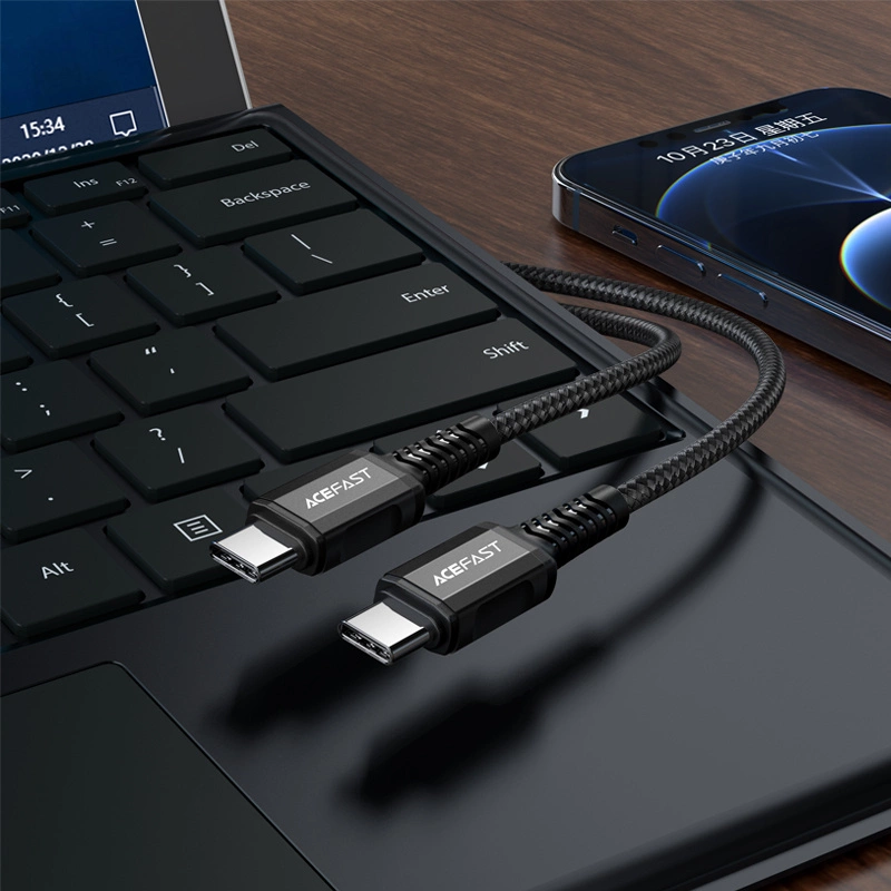Cablu de date Acefast C1-03 USB-C - USB-C PD QC 60W 3A 480Mb/s 1.2m - negru [4]
