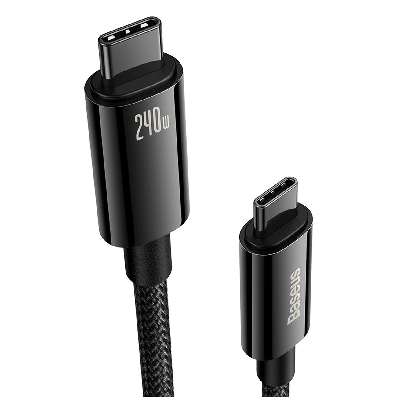 Cablu de date Baseus CAWJ040001 USB-C - USB-C  240W 480Mb/s 1m - negru și gri [2]