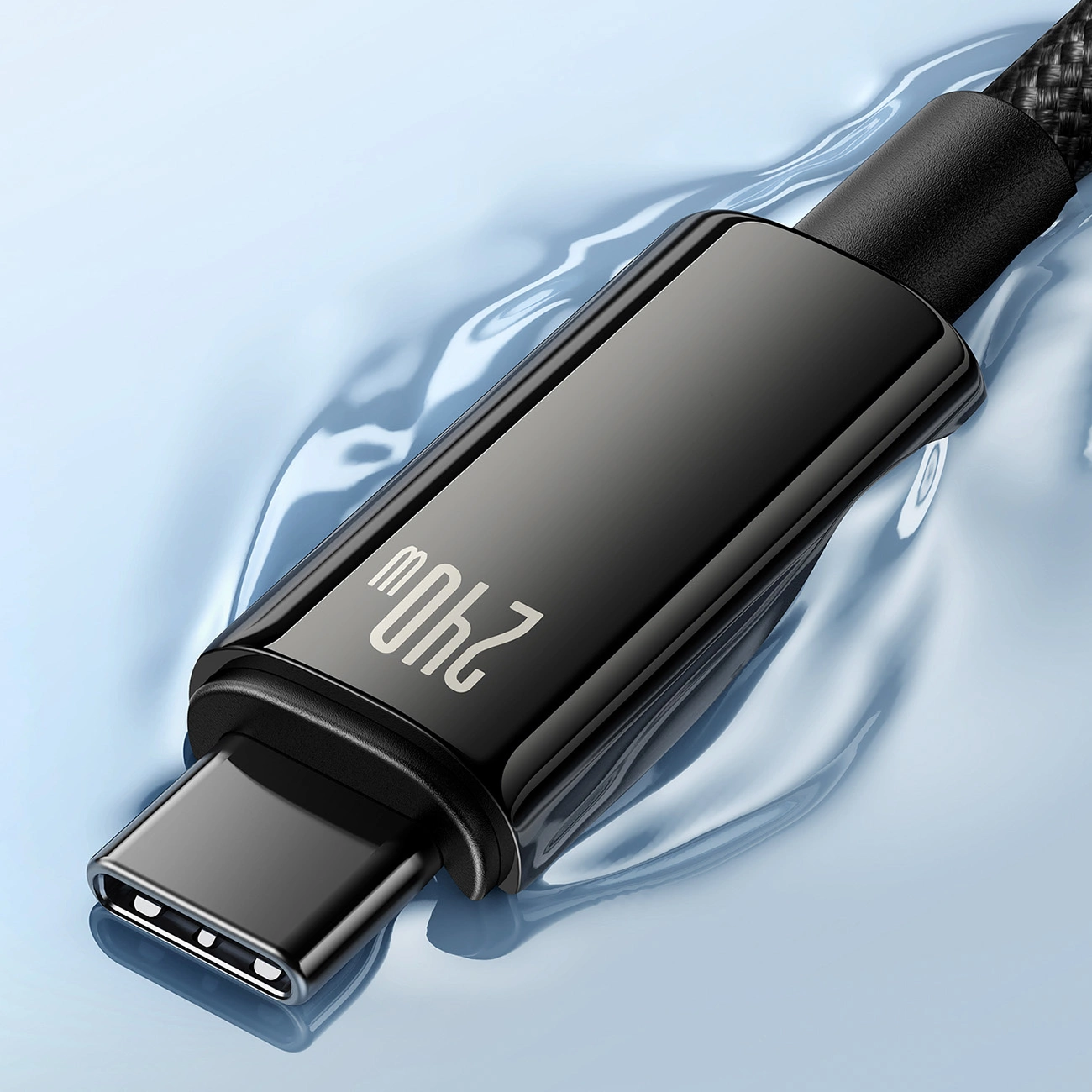 Cablu de date Baseus CAWJ040001 USB-C - USB-C  240W 480Mb/s 1m - negru și gri [6]