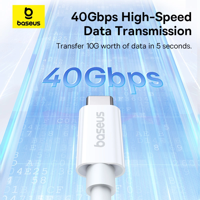 Cablu de date Baseus CB000066 USB-C - USB-C 240W PD 8K 60Hz 1m - alb [3]