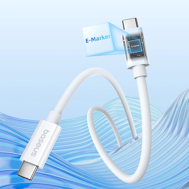 Cablu de date Baseus CB000066 USB-C - USB-C 240W PD 8K 60Hz 1m - alb [7]