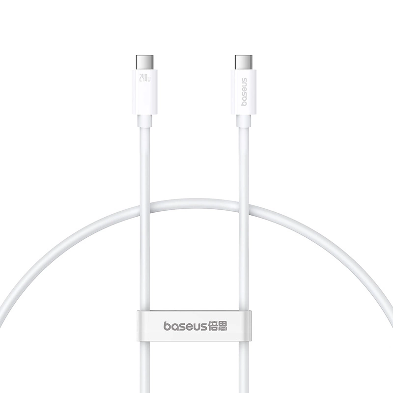 Cablu de date Baseus CB000066 USB-C - USB-C 240W PD 8K 60Hz 1m - alb [4]