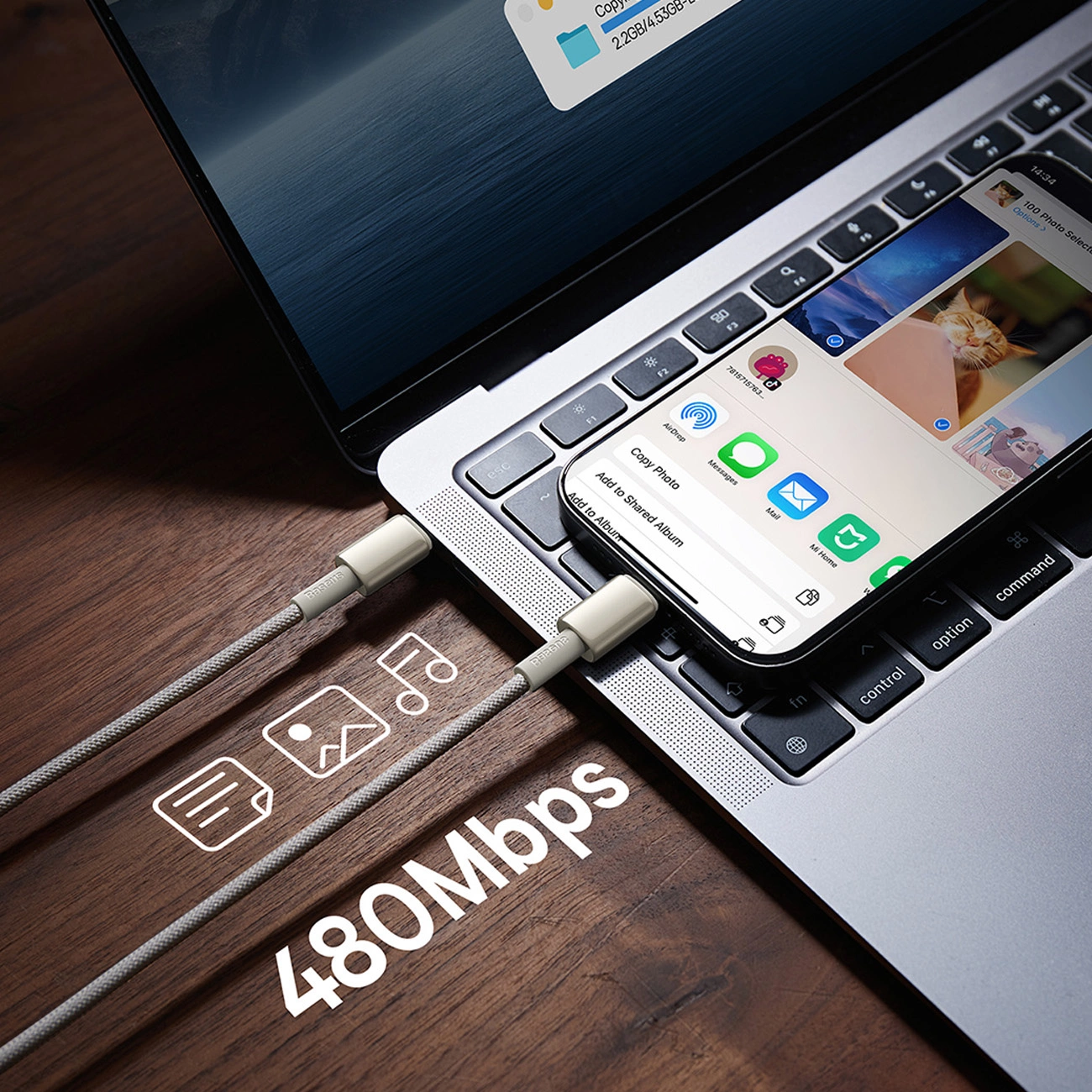 Cablu de date Baseus Tungsten Gold USB-C / USB-C cable 100W 1m - auriu [7]
