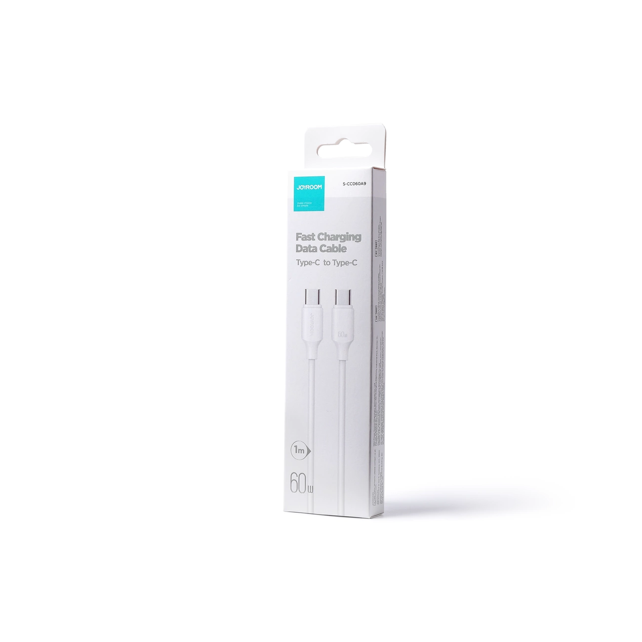 Cablu de date Joyroom Long-Lasting Series A9 USB-C / USB-C PD QC 60W 3A 1m - alb [3]
