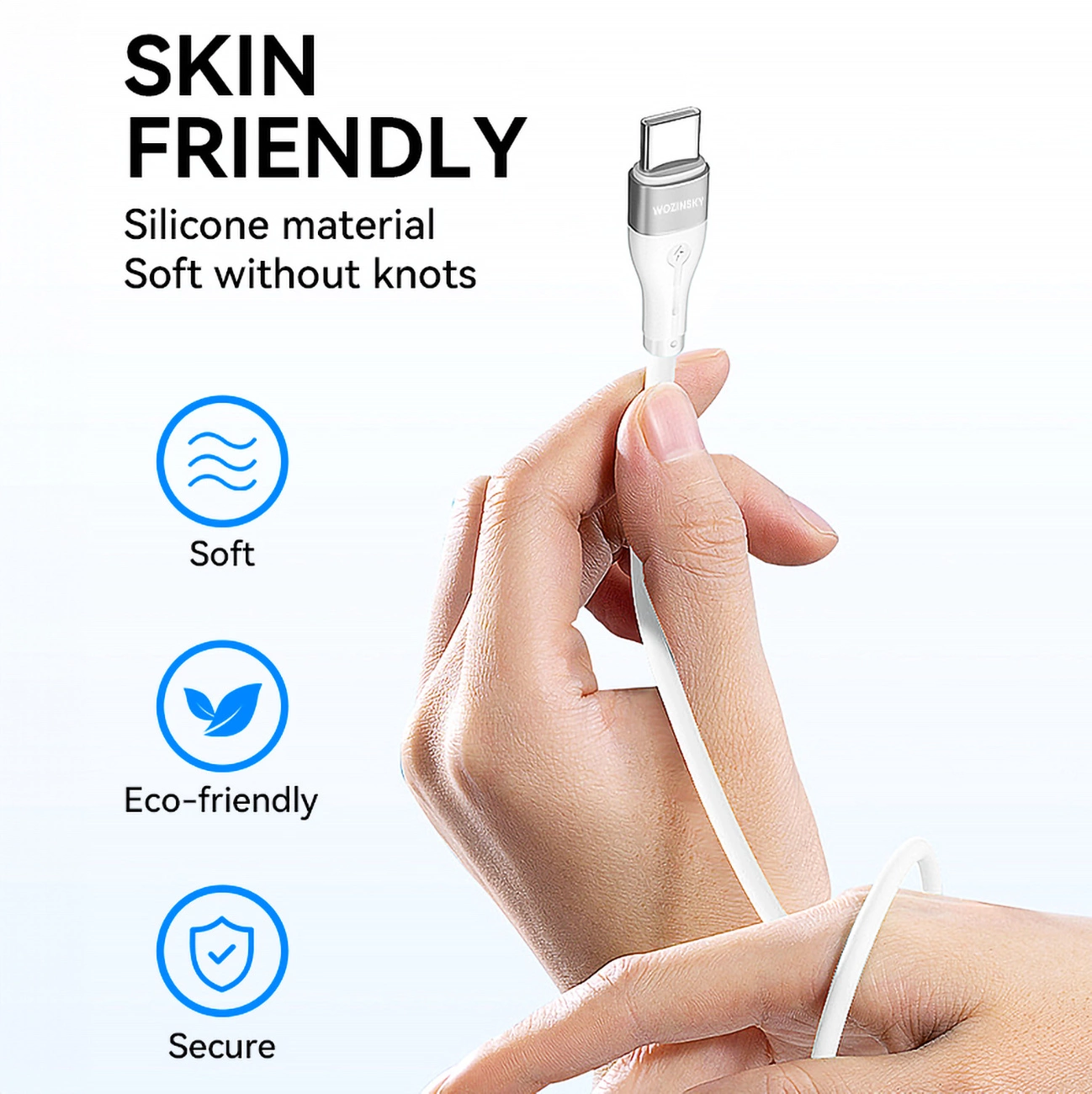 Cablu de date Wozinsky WSTCC2 USB-C / USB-C PD 65W  2 m - alb [5]
