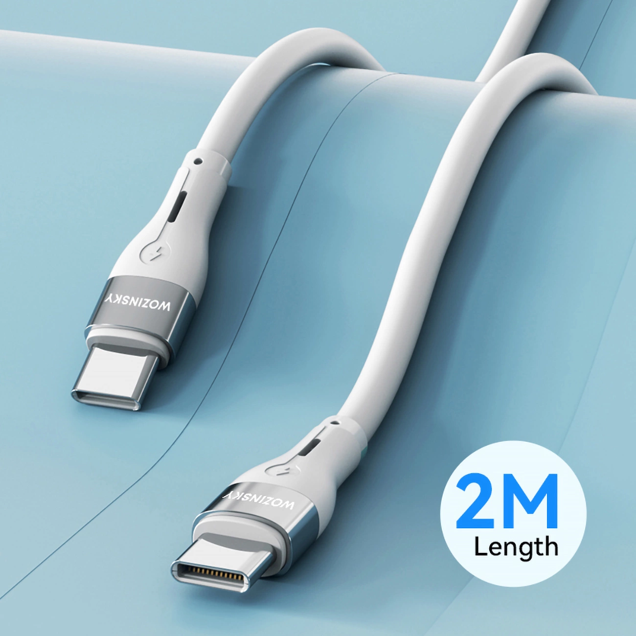 Cablu de date Wozinsky WSTCC2 USB-C / USB-C PD 65W  2 m - alb [6]