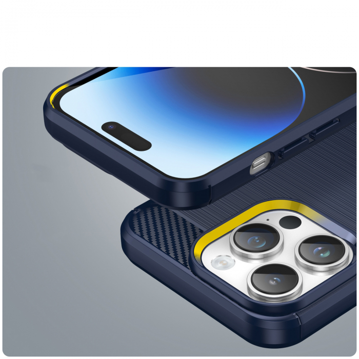Carbon Case for iPhone 14 Pro Max flexible gel back cover blue [6]