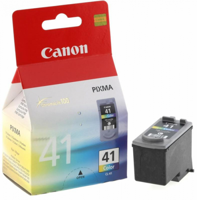 Cartus cerneala Canon CL-41, color, capacitate 21ml / 155 pagini, pentru Canon Pixma IP1200, Pixma IP1300, Pixma IP1600, Pixma IP1700, Pixma IP1800, Pixma IP1900, Pixma IP2200, Pixma IP2500, Pixma IP2600, Pixma IP6210D, Pixma IP6220D, Pixma MP140, Pixma MP150, Pixma MP160, Pixma MP170, Pixma MP180 [1]