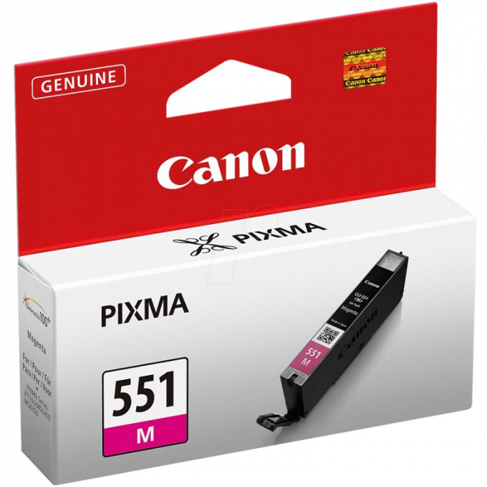 Cartus cerneala Canon CLI-551M, magenta, capacitate 7ml, pentru Canon Pixma IP7250, Pixma IP8750, Pixma IX6850, Pixma MG5450, Pixma MG5550, Pixma MG6350, Pixma MG6450, Pixma MG7150, Pixma MX925. [1]