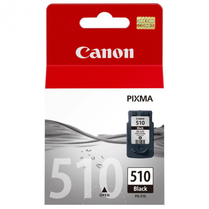 Cartus cerneala Canon PG-510, black, capacitate 9ml / 220 pagini, pentru Canon Pixma IP2700, Pixma MP230, Pixma MP240, Pixma MP250, Pixma MP260, Pixma MP270, Pixma MP280, Pixma MP282, Pixma MP480, Pixma MP490, Pixma MP495, Pixma MX320, Pixma MX330, Pixma MX340, Pixma MX350, Pixma MX360, Pixma MX410 [1]