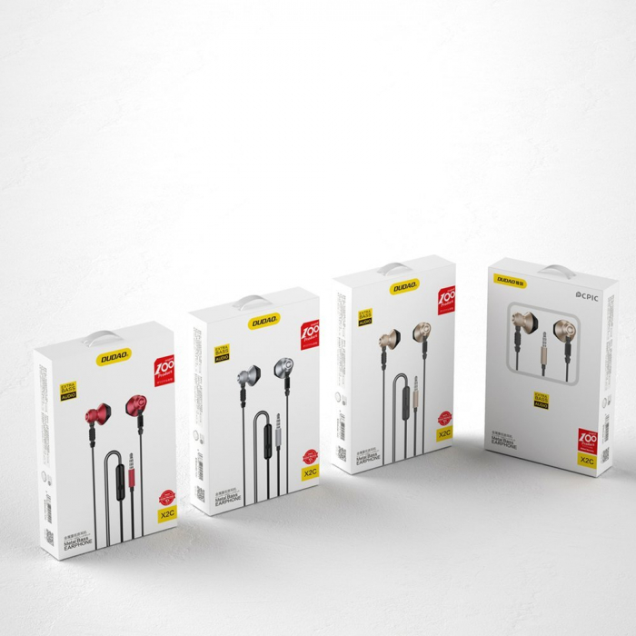 Căști Dudao cu fir metalic, mini jack de 3,5 mm gri (X2C-gri) [2]