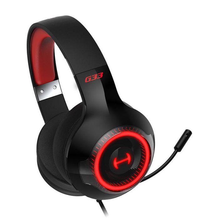 Căști gaming Edifier HECATE G33 negre – Sunet surround 7.1, drivere de 40 mm, microfon detașabil cu anulare a zgomotului și iluminare RGB [6]