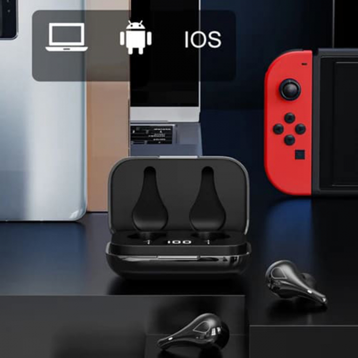Căști wireless Lenovo (LP3) - Bluetooth 5.0, afișaj LED, IPX5 rezistent la apă - negru [4]
