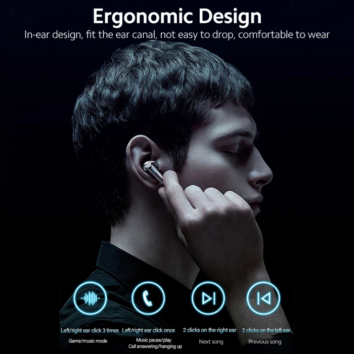 Căști wireless Lenovo (XG02) - pentru jocuri, Bluetooth 5.0, sunet Hi-Fi, design ergonomic - negru [7]