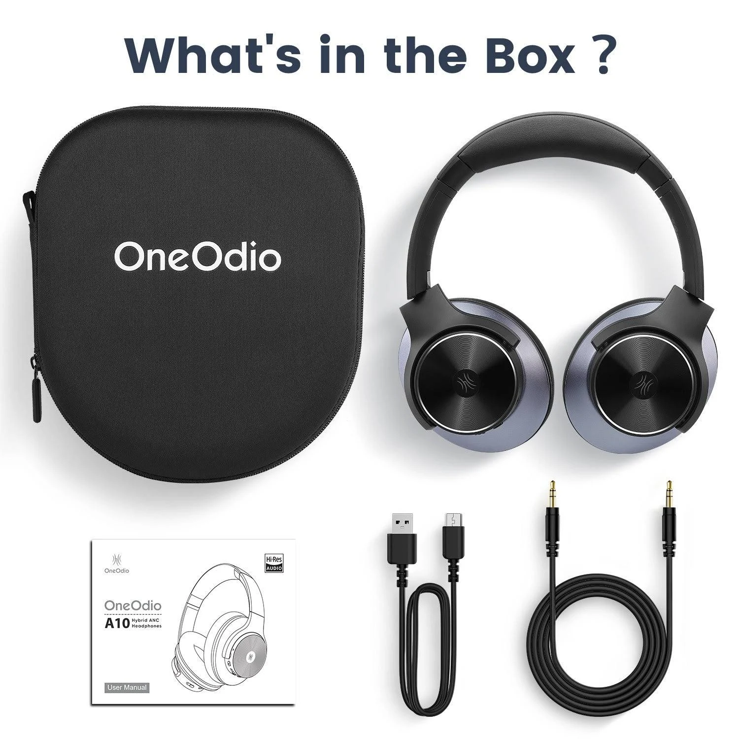 Căști wireless OneOdio A10 ANC over-ear cu reducere zgomot, culoare alb [5]