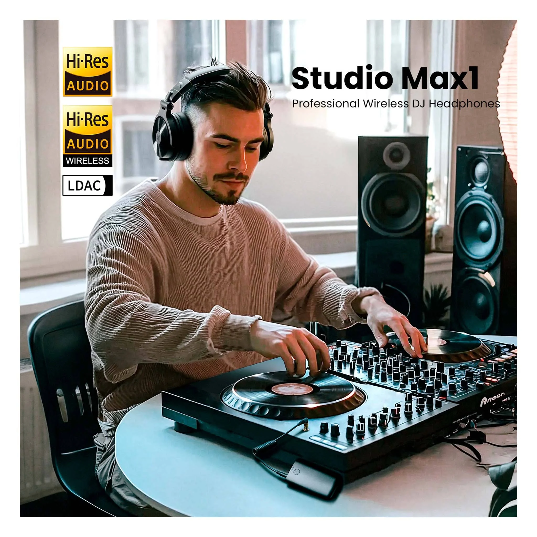 Căști wireless OneOdio Studio Max 1 over-ear Bluetooth, culoare negru [8]