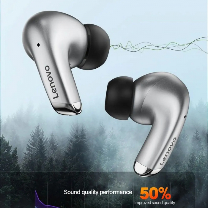 Căști wireless ThinkPlus (LP5) - True Wireless Stereo, Bluetooth V5.2, Reducere zgomot - Gri [6]