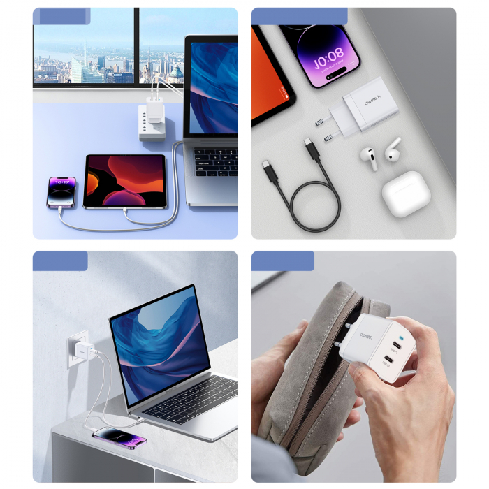 Choetech 2xUSB-C PD 40W charger white (Q5006-EU) [6]