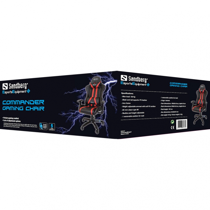 Commander Gaming Chair Blk/Red [2]