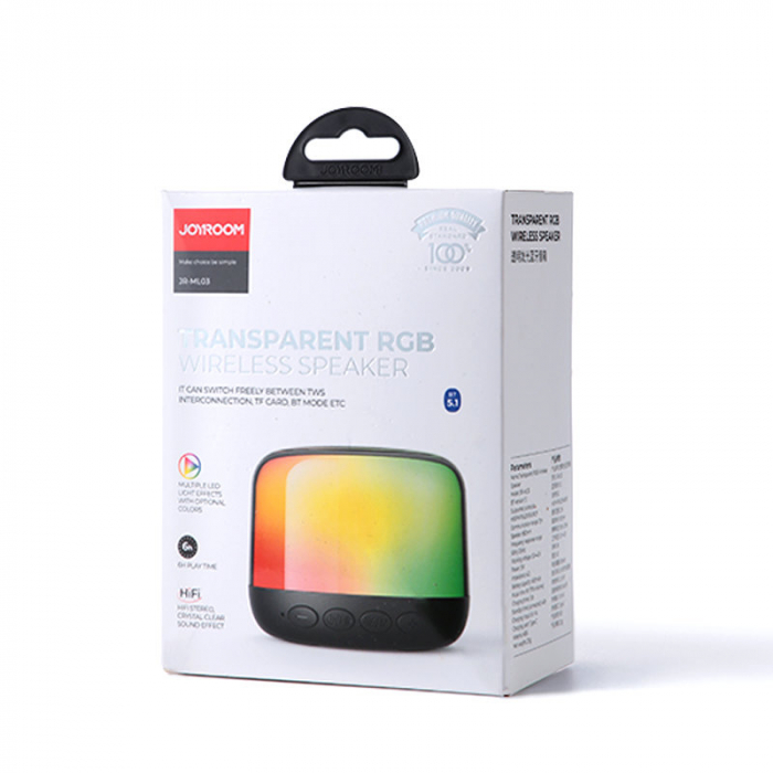 Difuzor wireless Joyroom Bluetooth 5.1 RGB negru (JR-ML03) [7]
