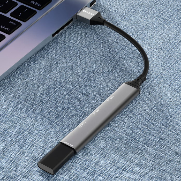 Dudao HUB 4in1 USB-A - 4x USB-A (3 x USB2.0 / USB3.0) 6.3cm black (A16B) [4]