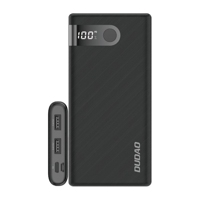 Dudao powerbank 10000 mAh 2x USB / USB Type C / micro USB 2 A with LED screen black (K9Pro-02) [1]