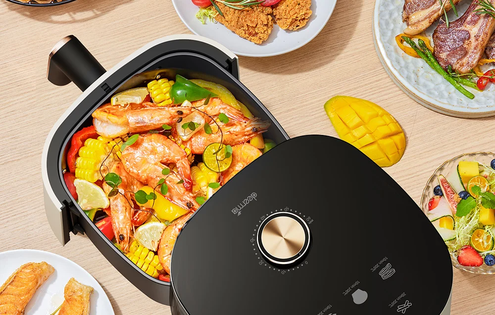 Airfryer Deerma DEM-KZ30W, friteuză fără ulei 3L, 1200W, gătire sănătoasă, design compact, ideal pentru 1-2 persoane [4]