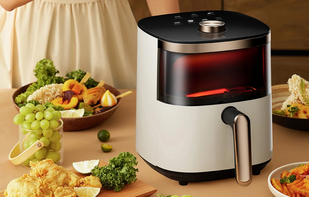 Airfryer Deerma DEM-KZ30W, friteuză fără ulei 3L, 1200W, gătire sănătoasă, design compact, ideal pentru 1-2 persoane [5]