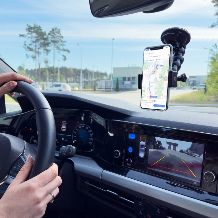 Suport GoPro cu ventuză pentru camere sport GoPro, DJI, Insta360, SJCam, Eken + adaptor smartphone (ventuza auto GoPro) [8]