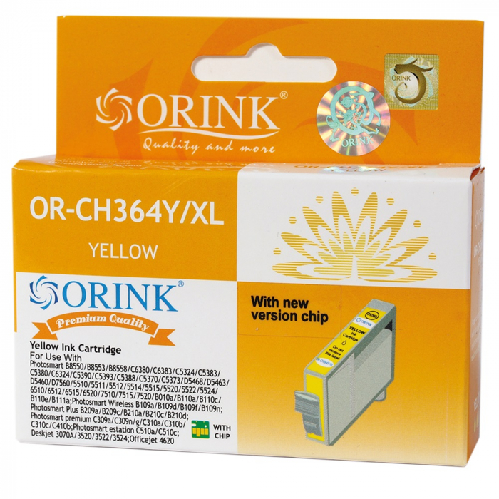 Hp 364XL/CB325EE ink cartridge yellow, Orink [1]