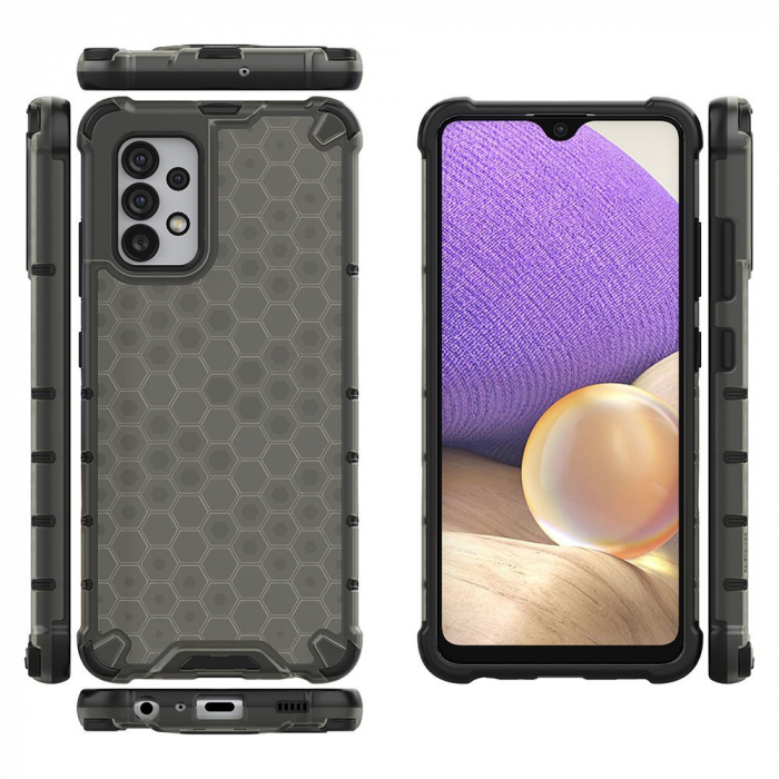 Husă honeycamb cu cadru de gel pentru Samsung Galaxy A03s (166.5) negru [2]