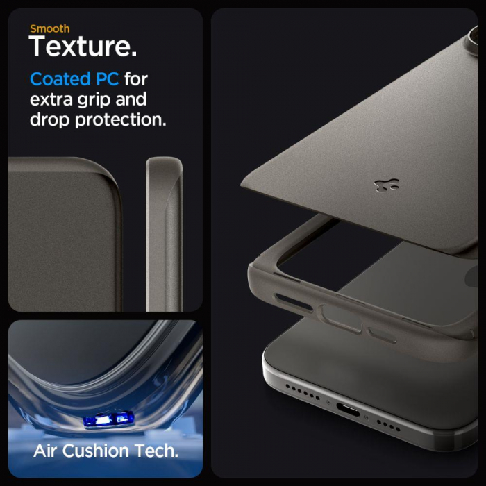 Husa Spigen Thin Fit, gunmetal - iPhone 15 Pro Max [10]