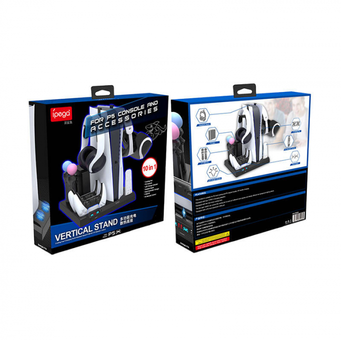 iPega PG-P5028 Multifunctional Cooling Stand for PS5 and accessories (black) [3]