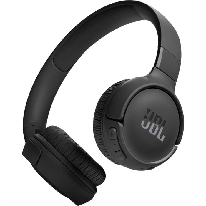 JBL Tune 520BT Negru– căști wireless on‑ear Bluetooth 5.3, 57 h baterie, încărcare rapidă, Pure Bass [1]