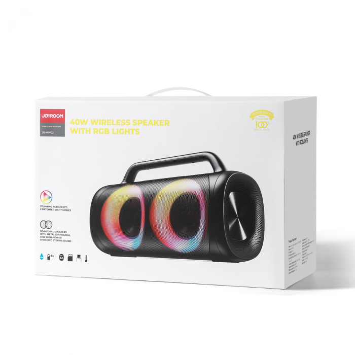 Joyroom 5.1 wireless bluetooth speaker with LED color lighting black (JR-MW02) [9]