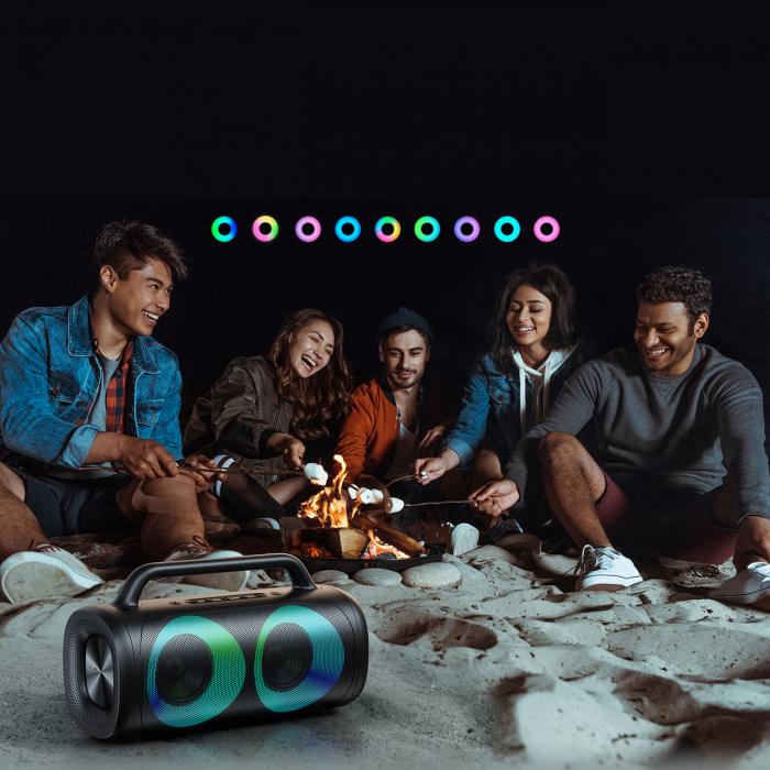 Joyroom 5.1 wireless bluetooth speaker with LED color lighting black (JR-MW02) [5]