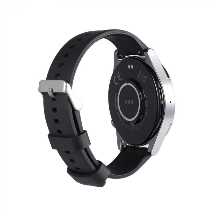 Smartwatch cu functie de preluare apel Joyroom FC2 IP68 Black (JR-FC2) + curea de piele cadou in pachet [4]