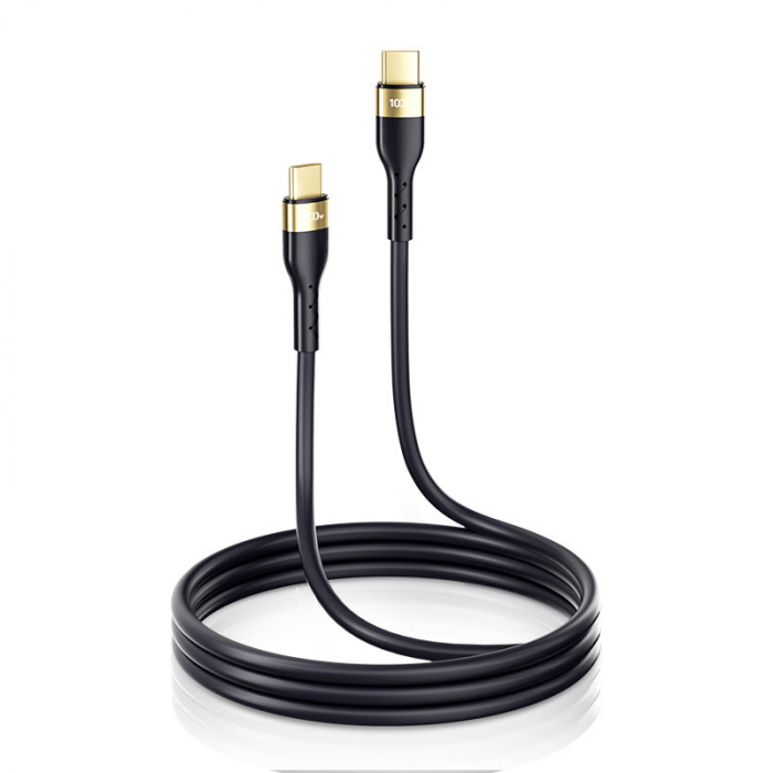 Joyroom Liquid Silicone USB Type C - USB Type C charging / data cable PD 100W 2m black (S-2050N18-10) [2]