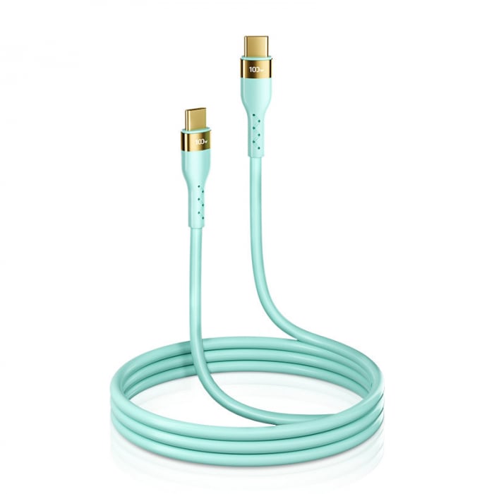 Joyroom Liquid Silicone USB Type C - USB Type C charging / data cable PD 100W 2m green (S-2050N18-10) [2]